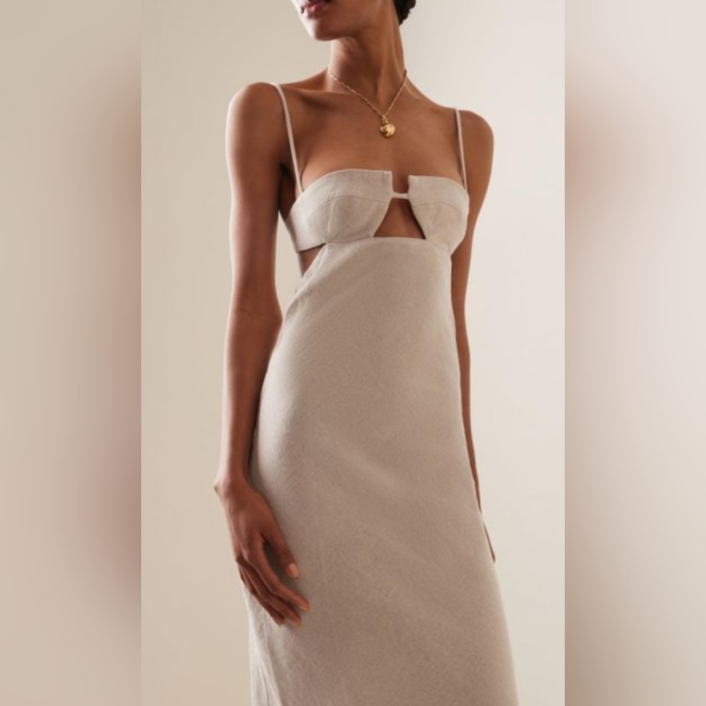 ST. AGNI 100% Linen Resort Dress — Natural | NWT ✨🔥 SHOWSTOPPER! 🔥